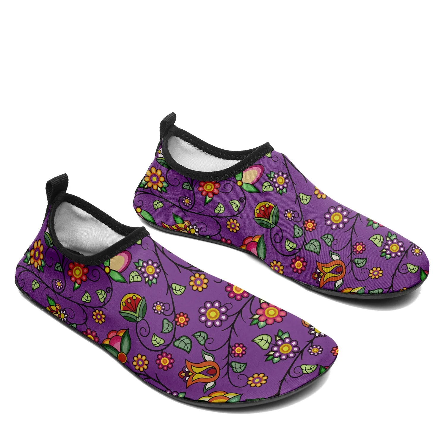 Heartbeat Petals Purple Kid's Sockamoccs Slip On Shoes