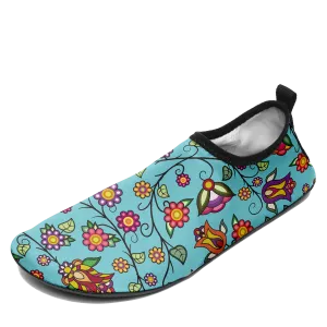 Heartbeat Petals Turquoise Kid's Sockamoccs Slip On Shoes