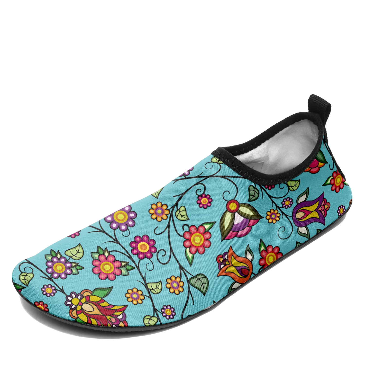 Heartbeat Petals Turquoise Kid's Sockamoccs Slip On Shoes