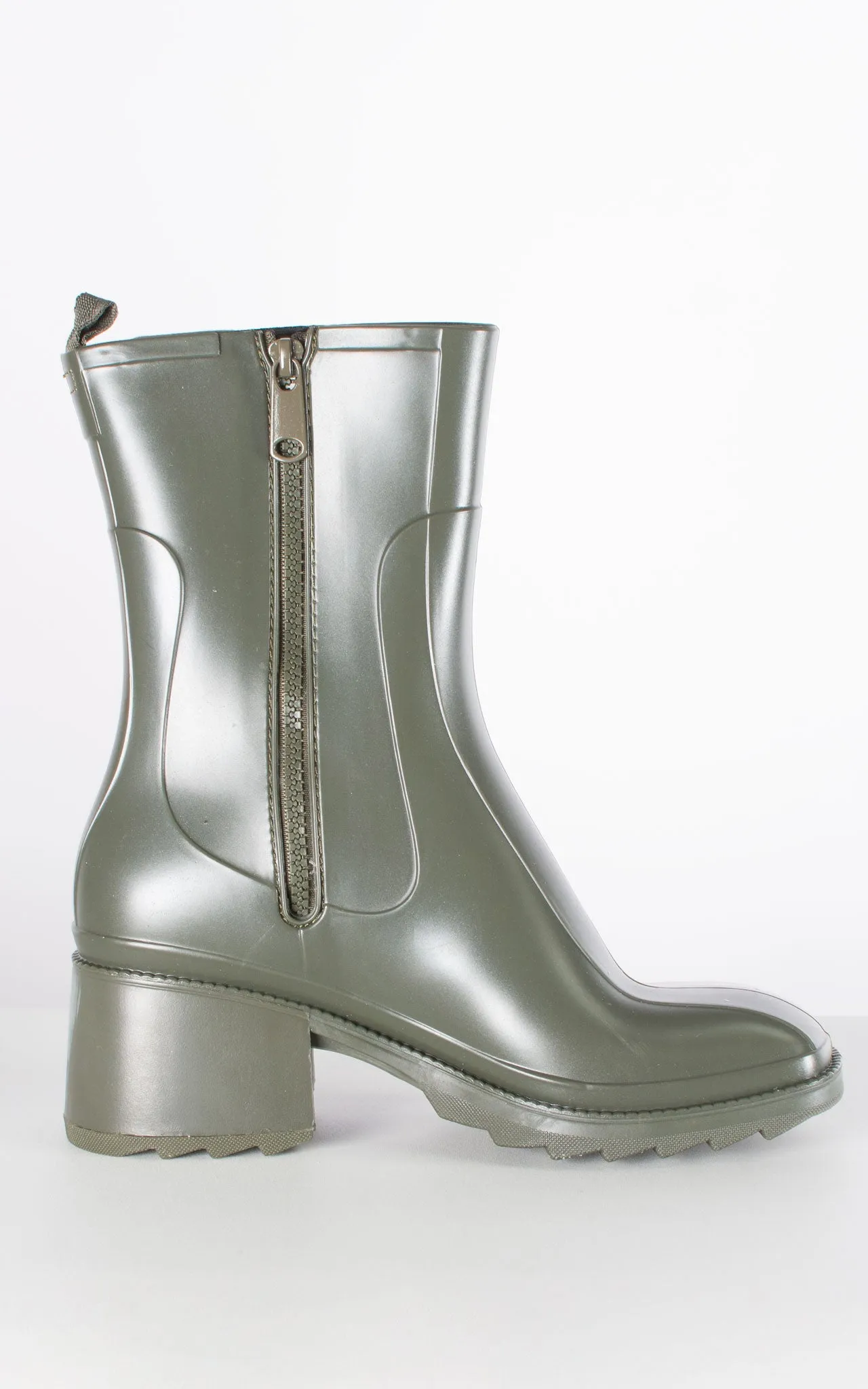 Heeled Welly Boot | Khaki