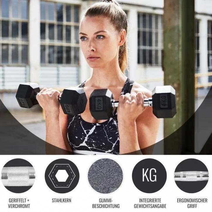 Hex Rubber Dumbbell 30KG