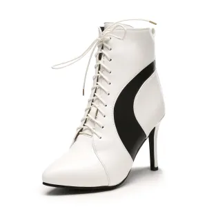 high-heeled lace-up boots