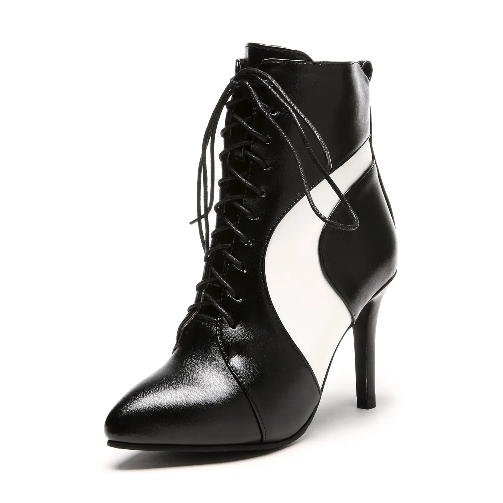 high-heeled lace-up boots