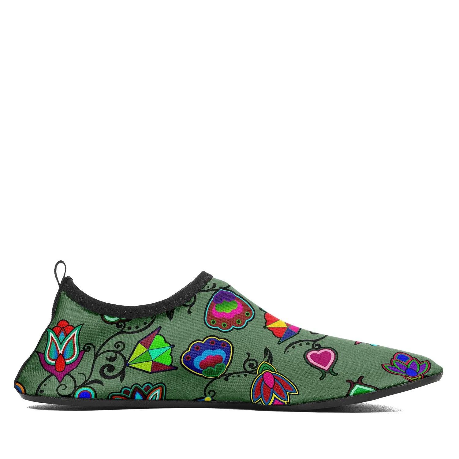 Indigenous Paisley Dark Sea Sockamoccs Kid's Sockamoccs Slip On Shoes