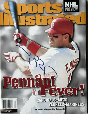 Jim Edmonds Signed Sports Illustrated 10/16/2000 Issue (JSA)