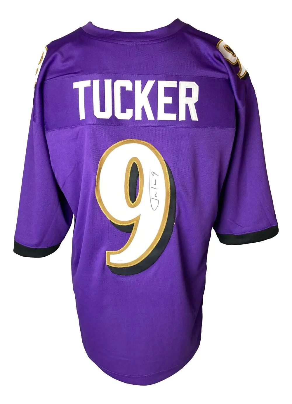 Justin Tucker Baltimore Signed Purple Football Jersey JSA ITP