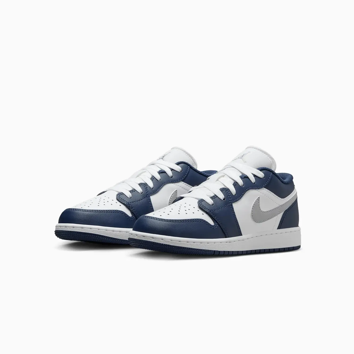 Kid's Air Jordan 1 Low "Midnight Navy Wolf Grey"  Grade School