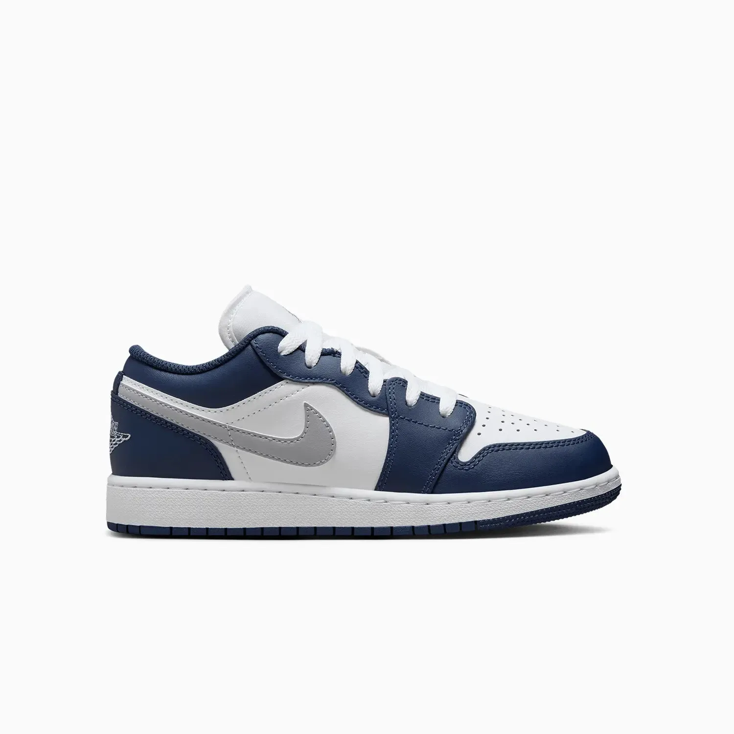 Kid's Air Jordan 1 Low "Midnight Navy Wolf Grey"  Grade School