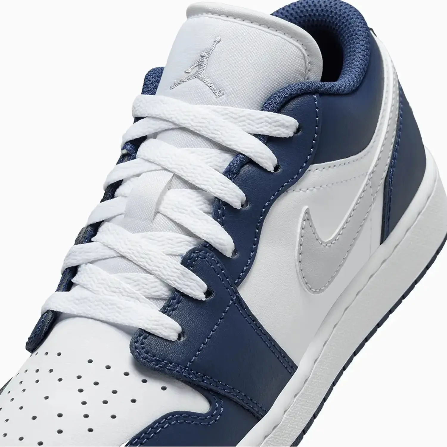 Kid's Air Jordan 1 Low "Midnight Navy Wolf Grey"  Grade School