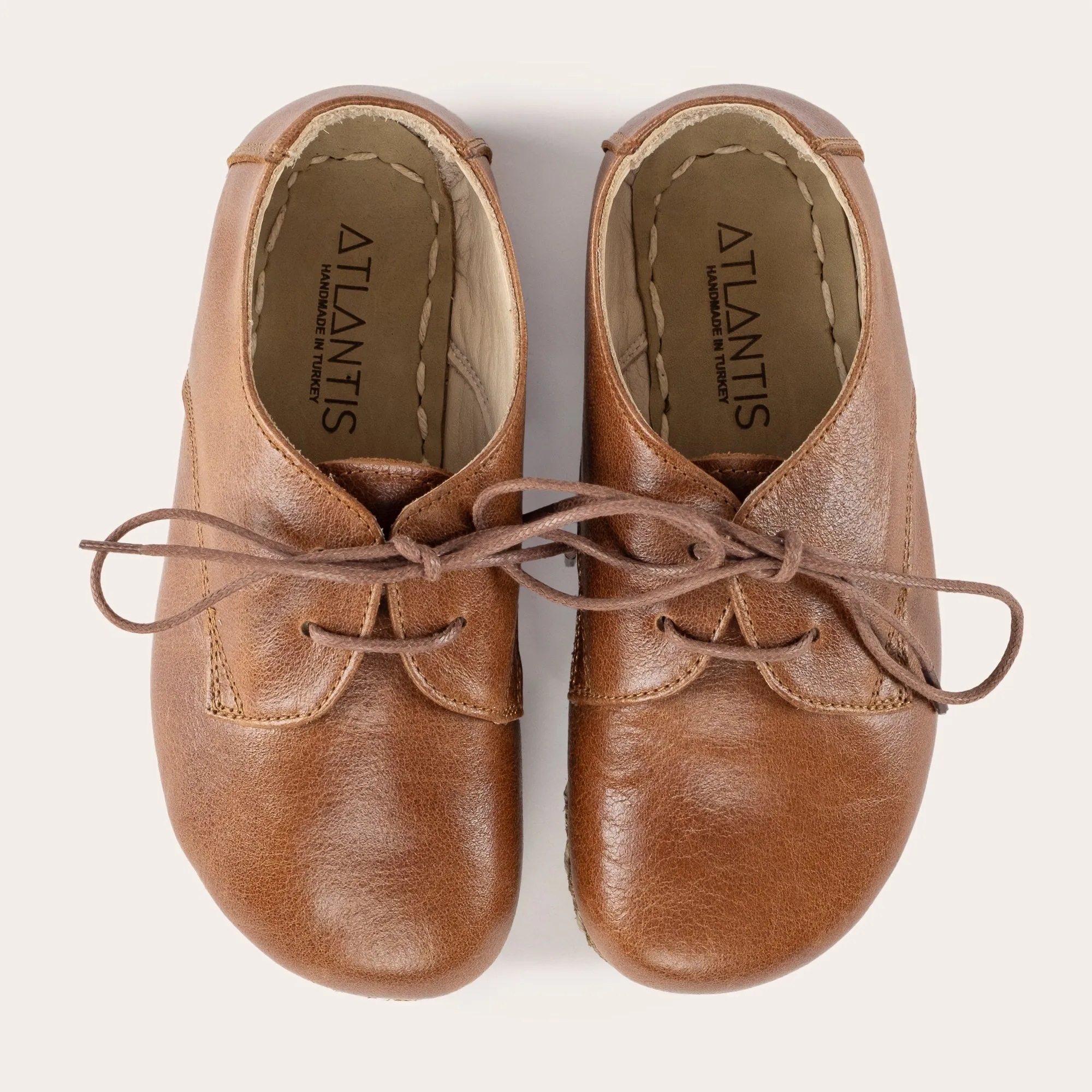 Kid's Brown Barefoot Oxfords