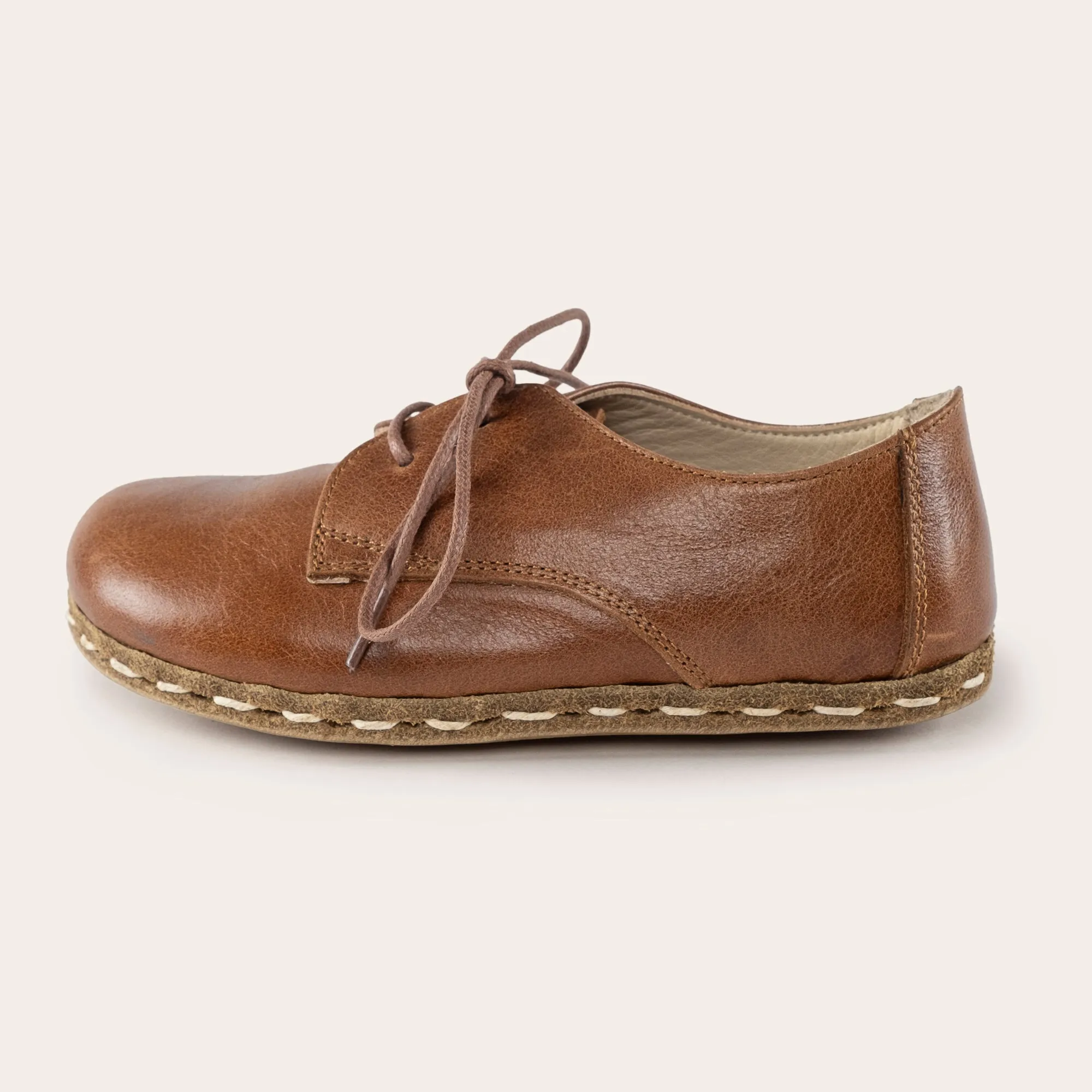 Kid's Brown Barefoot Oxfords