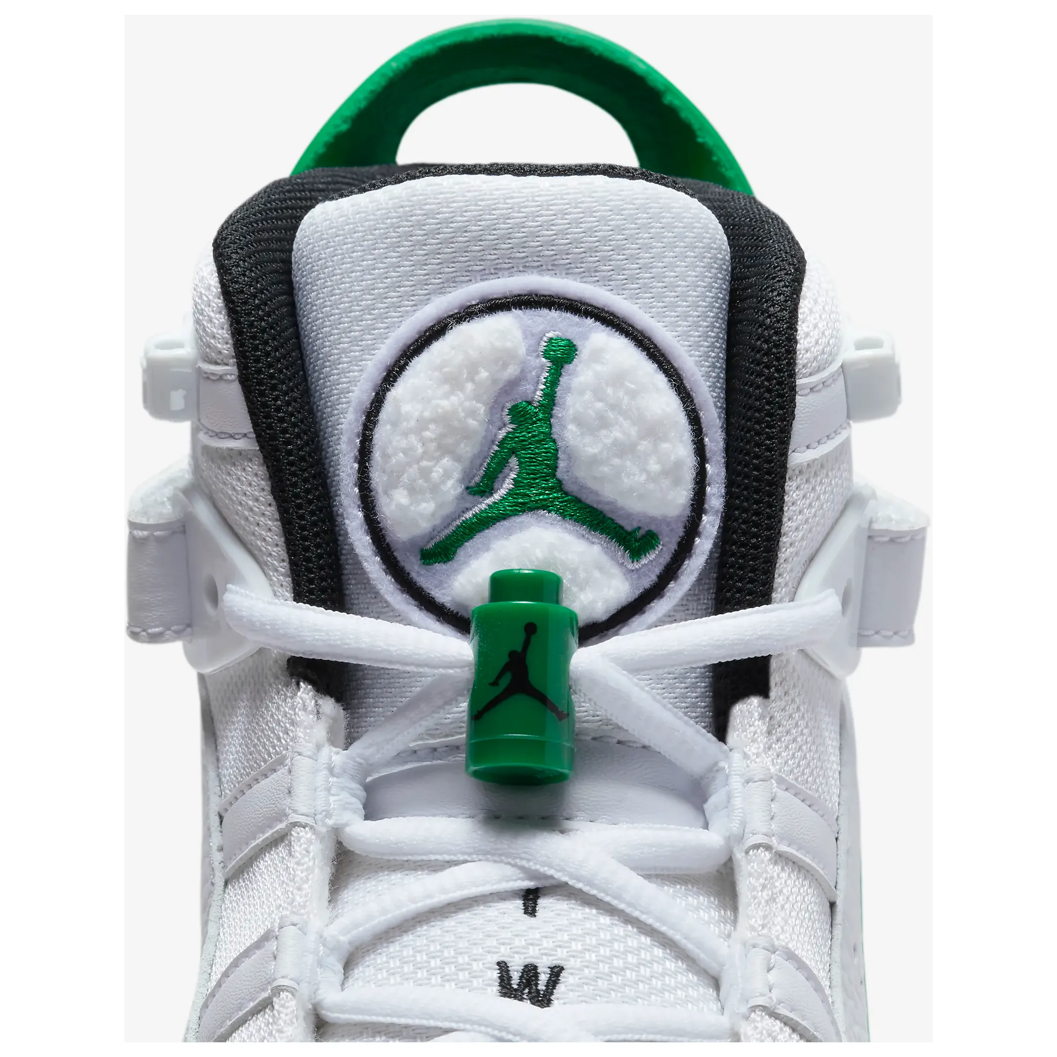 Kid's Jordan 6 Rings Shoes - White / Black / Lucky Green