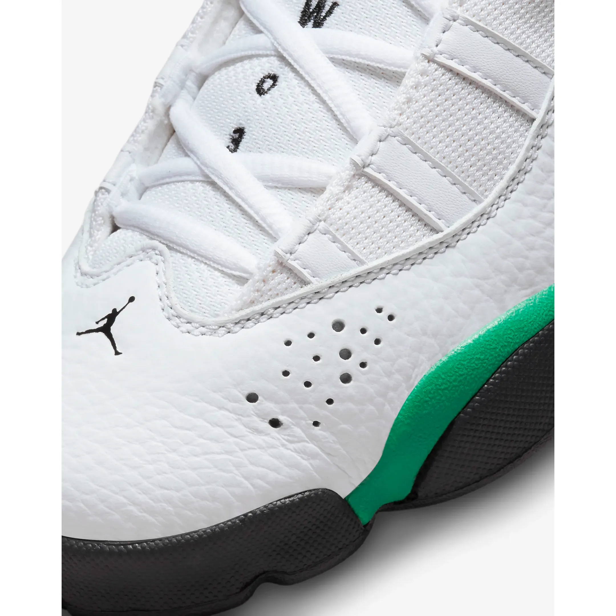 Kid's Jordan 6 Rings Shoes - White / Black / Lucky Green