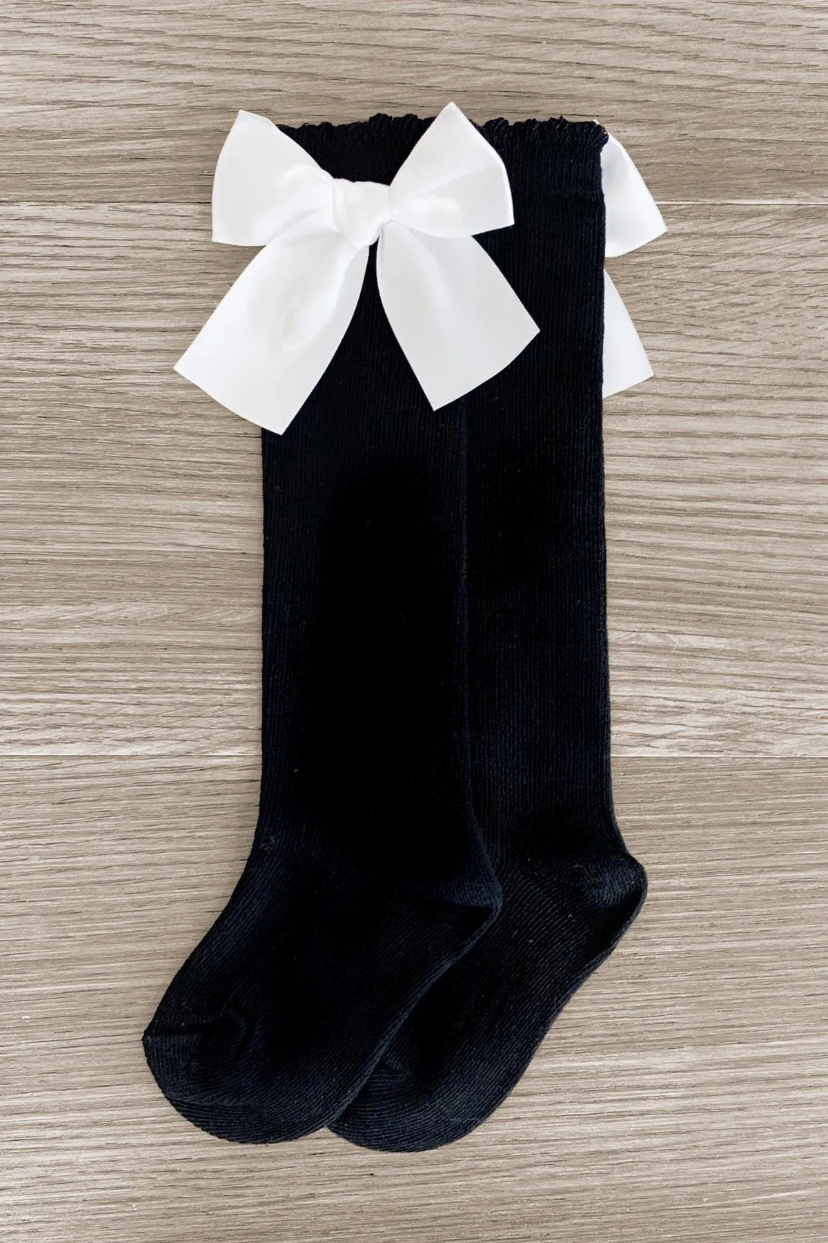 Knee High Silk Bow Socks