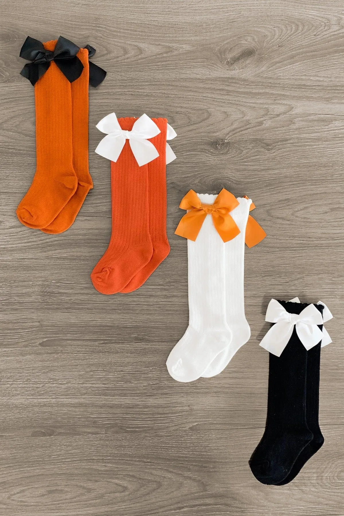 Knee High Silk Bow Socks