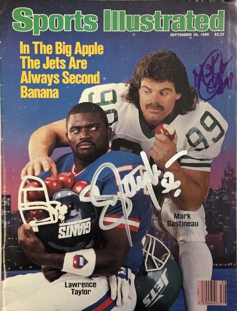 Lawrence Taylor and Mark Gastineau Signed Sports Illustrated 9/29/1986 Issue (JSA)