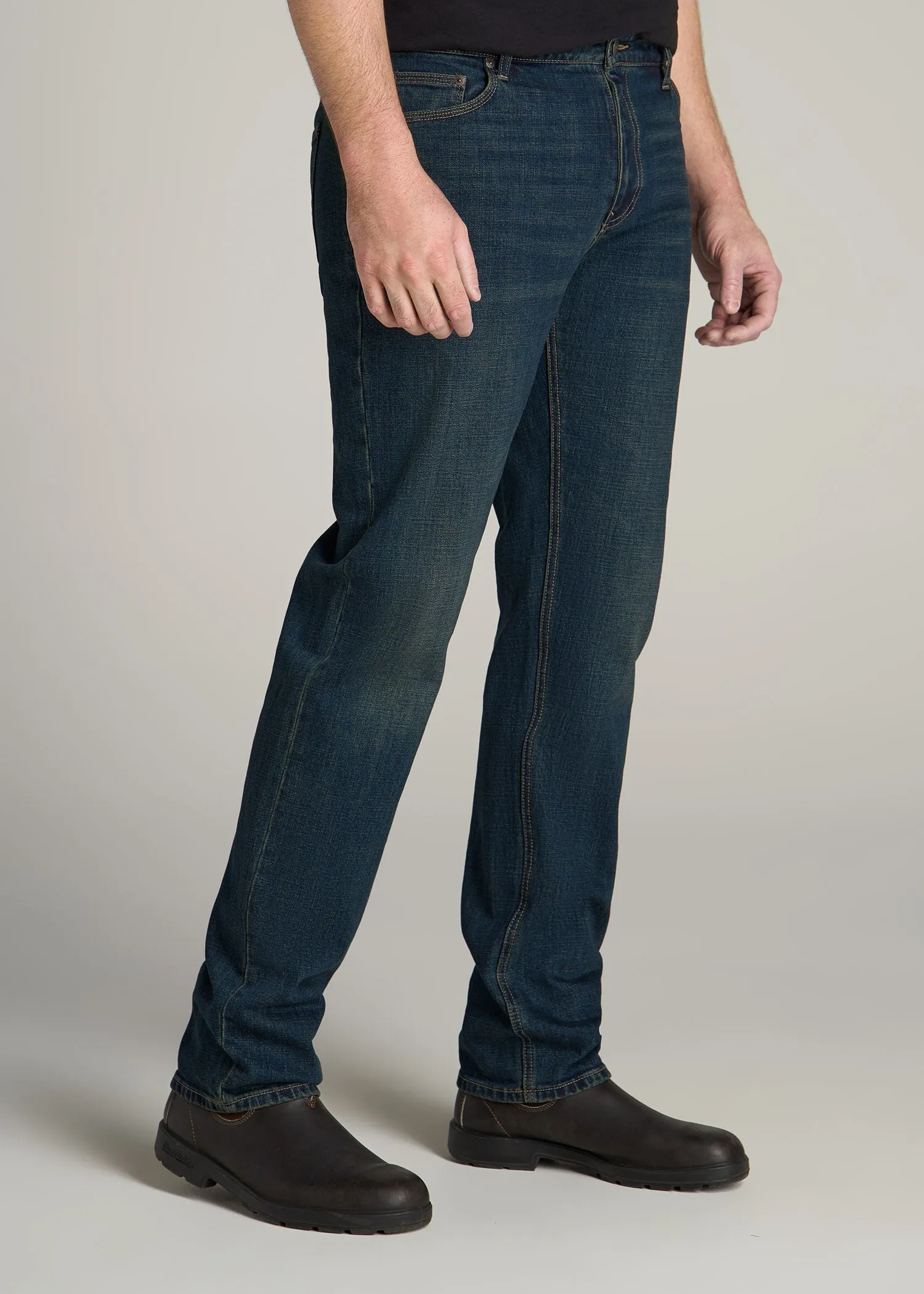 LJ&S STRAIGHT LEG Jeans for Tall Men in Mechanic Blue