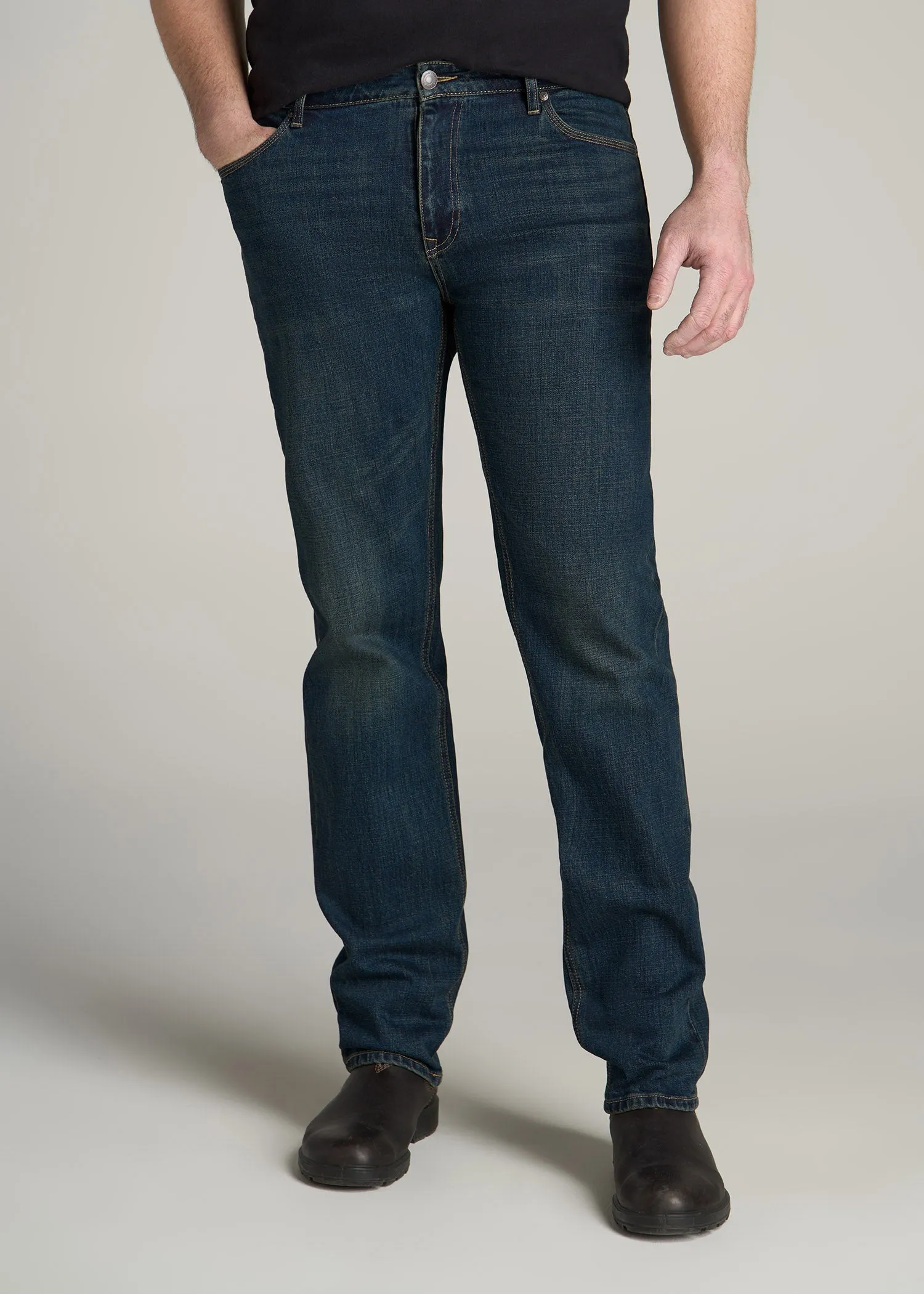 LJ&S STRAIGHT LEG Jeans for Tall Men in Mechanic Blue