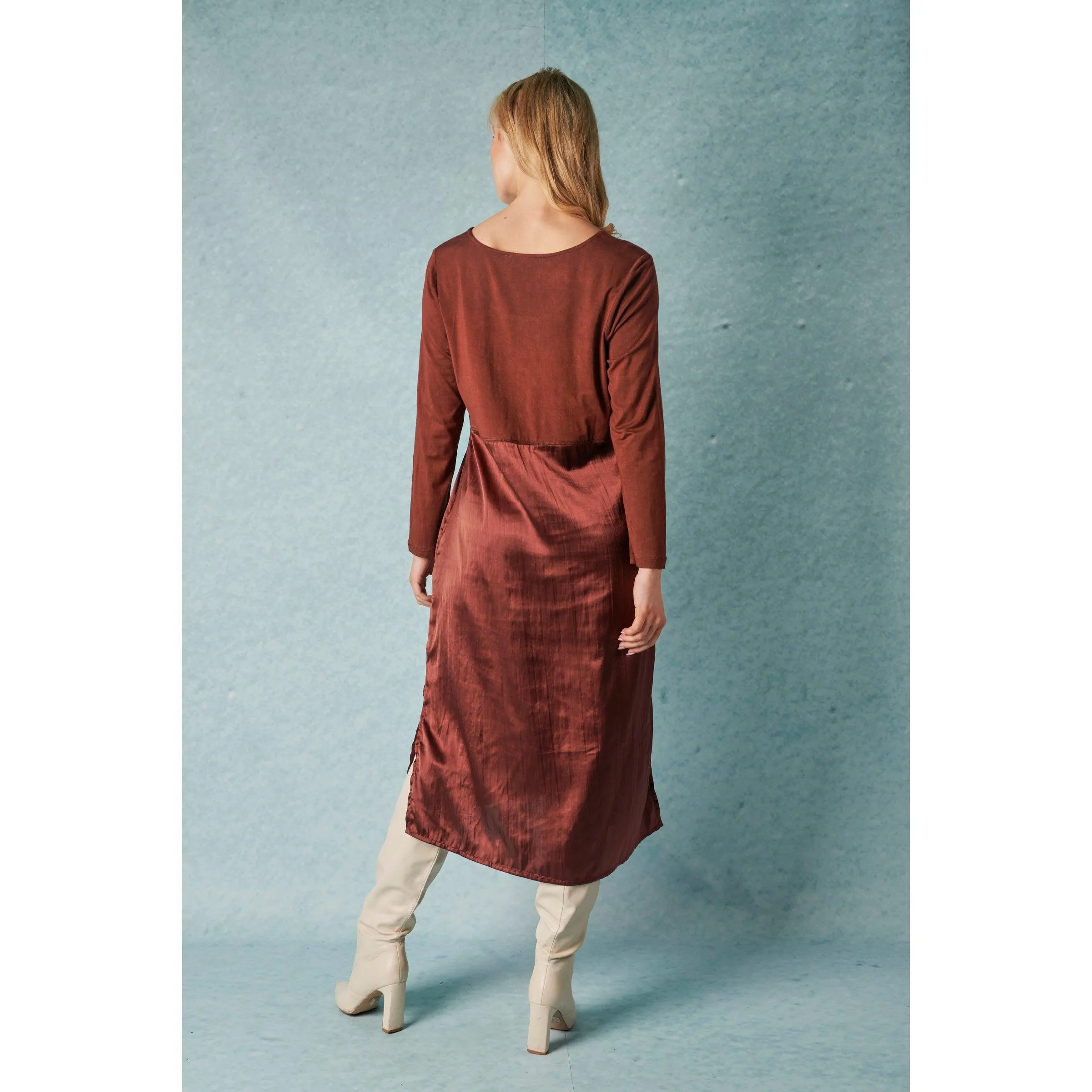 Long Sleeve Midi Dress - Dark Chocolate