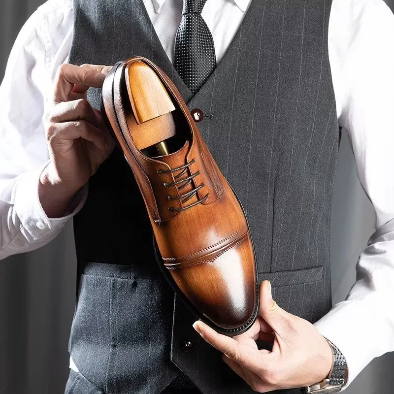 LuxeLeather Chic Derbies Dress Shoes