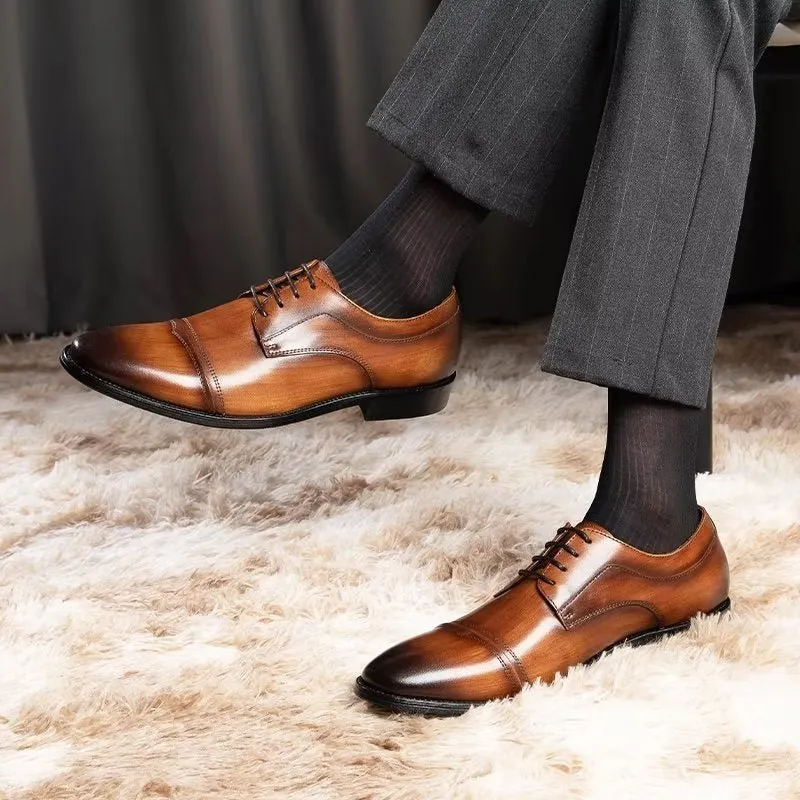 LuxeLeather Chic Derbies Dress Shoes