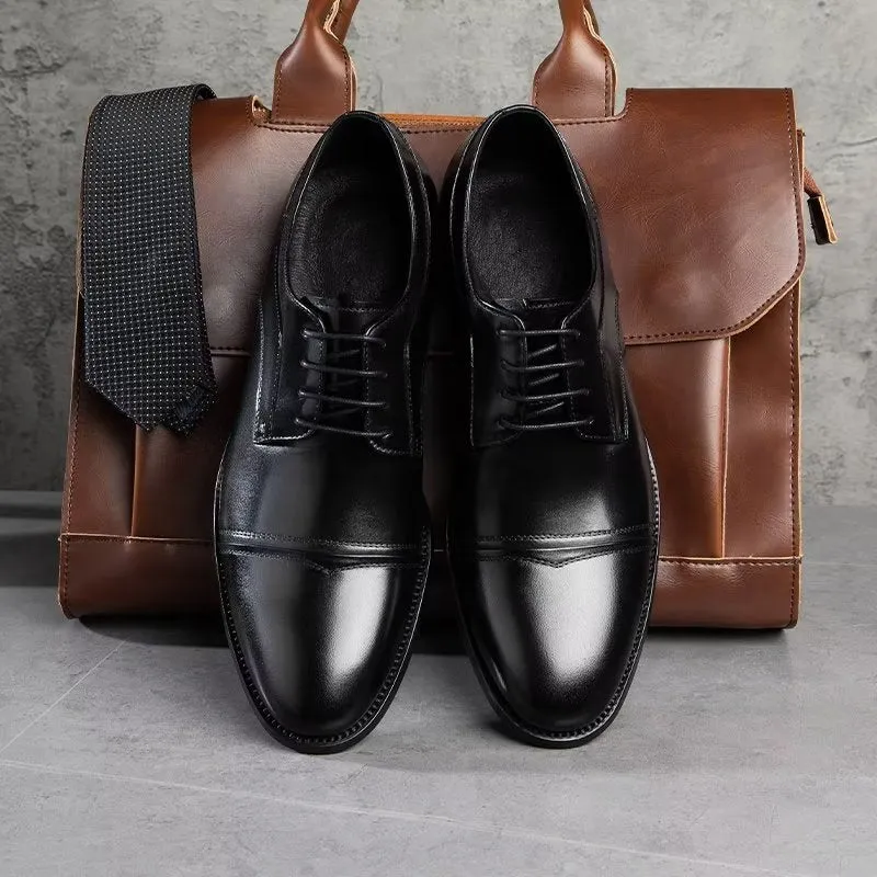 LuxeLeather Chic Derbies Dress Shoes