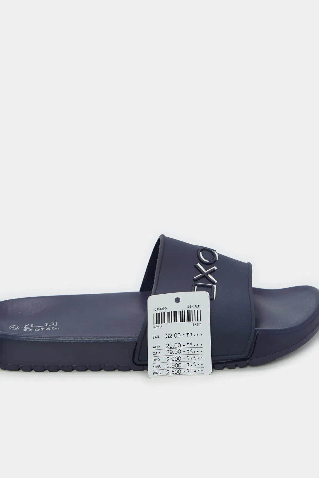 Men Navy Embossed Slide