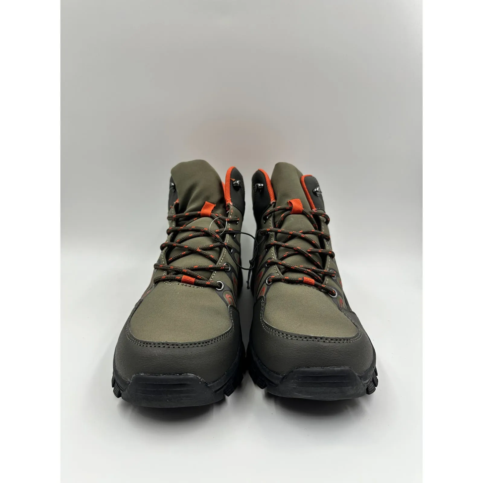 Men's Size 11, High Top Olive Green Hikers w/ Black and Orange Accents