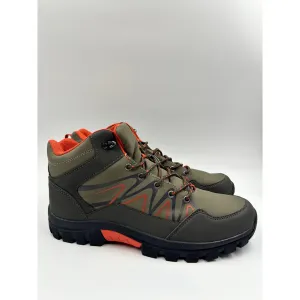 Men's Size 11, High Top Olive Green Hikers w/ Black and Orange Accents