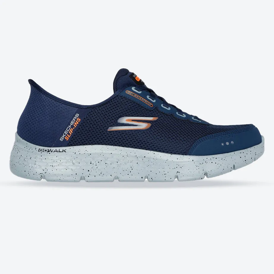 Men's Wide Fit Skechers 216330 Slip-ins Go Walk Flex 100% Waterproof Trainers - Navy