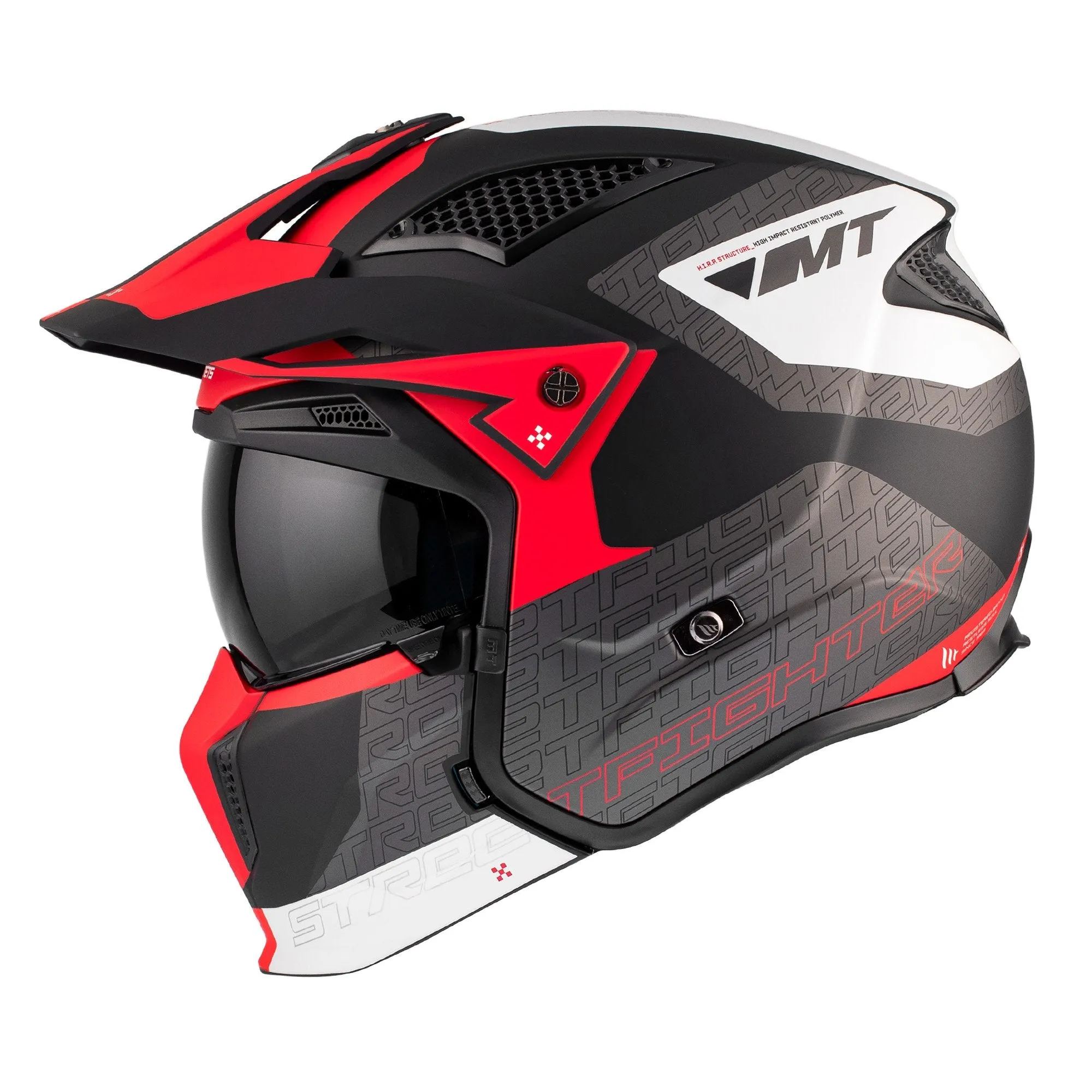 MT Streetfighter SV S Totem B15 Matt Blk Red White Adventure Helmet