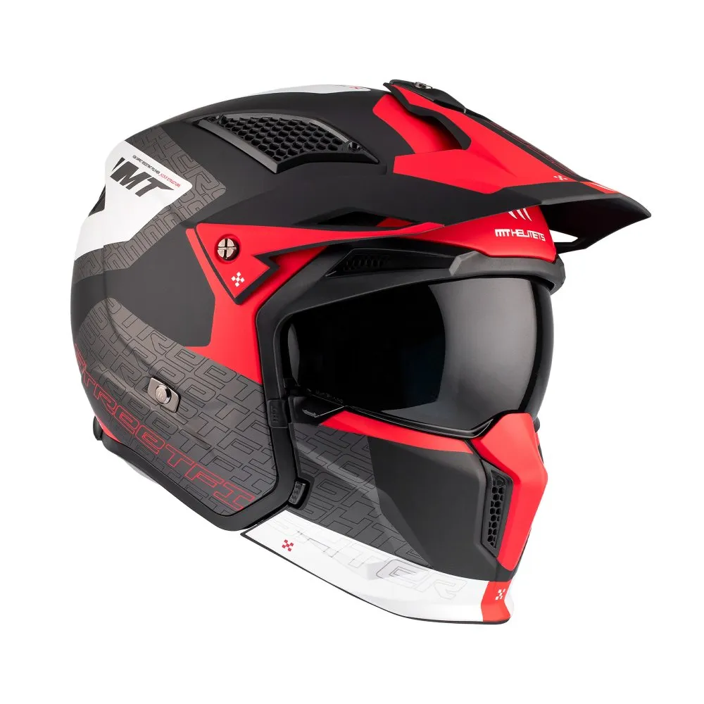 MT Streetfighter SV S Totem B15 Matt Blk Red White Adventure Helmet