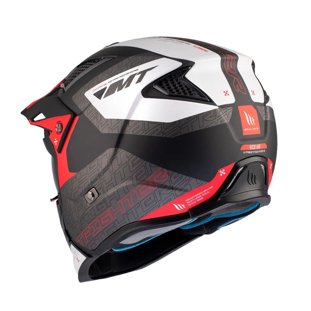 MT Streetfighter SV S Totem B15 Matt Blk Red White Adventure Helmet