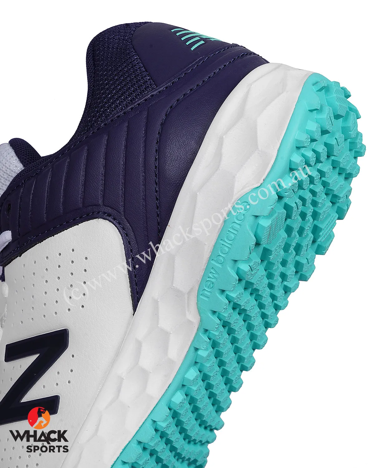 New Balance CK4020 - Rubber Cricket Shoes - White/Cyber Jade