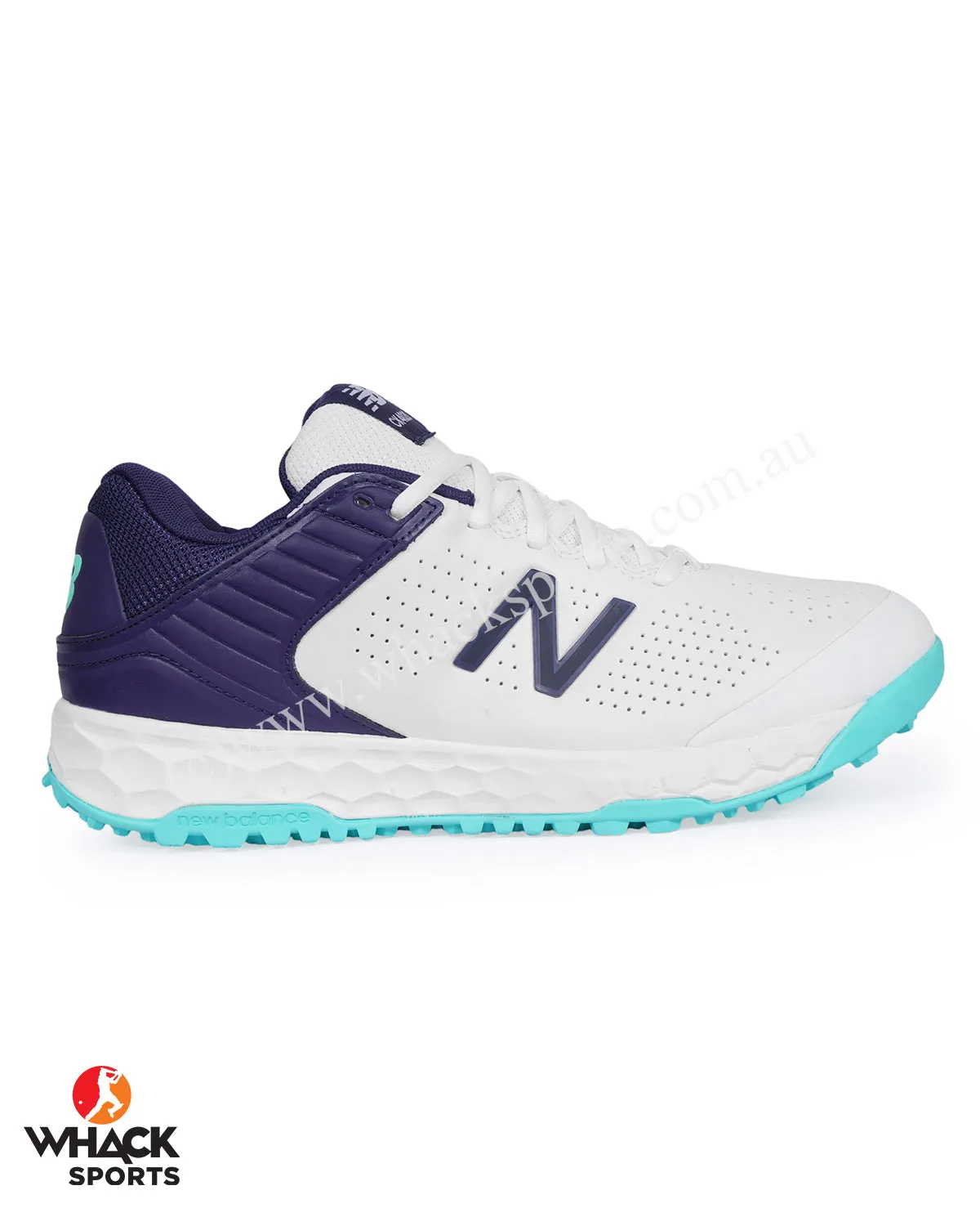 New Balance CK4020 - Rubber Cricket Shoes - White/Cyber Jade