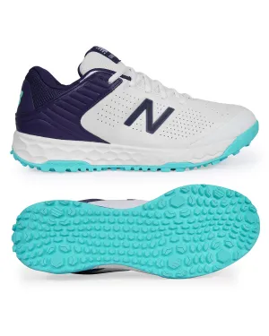 New Balance CK4020 - Rubber Cricket Shoes - White/Cyber Jade