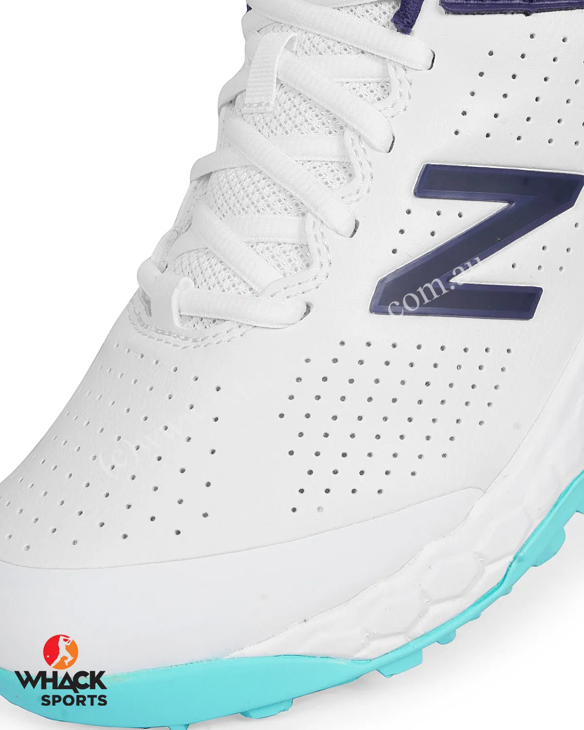 New Balance CK4020 - Rubber Cricket Shoes - White/Cyber Jade