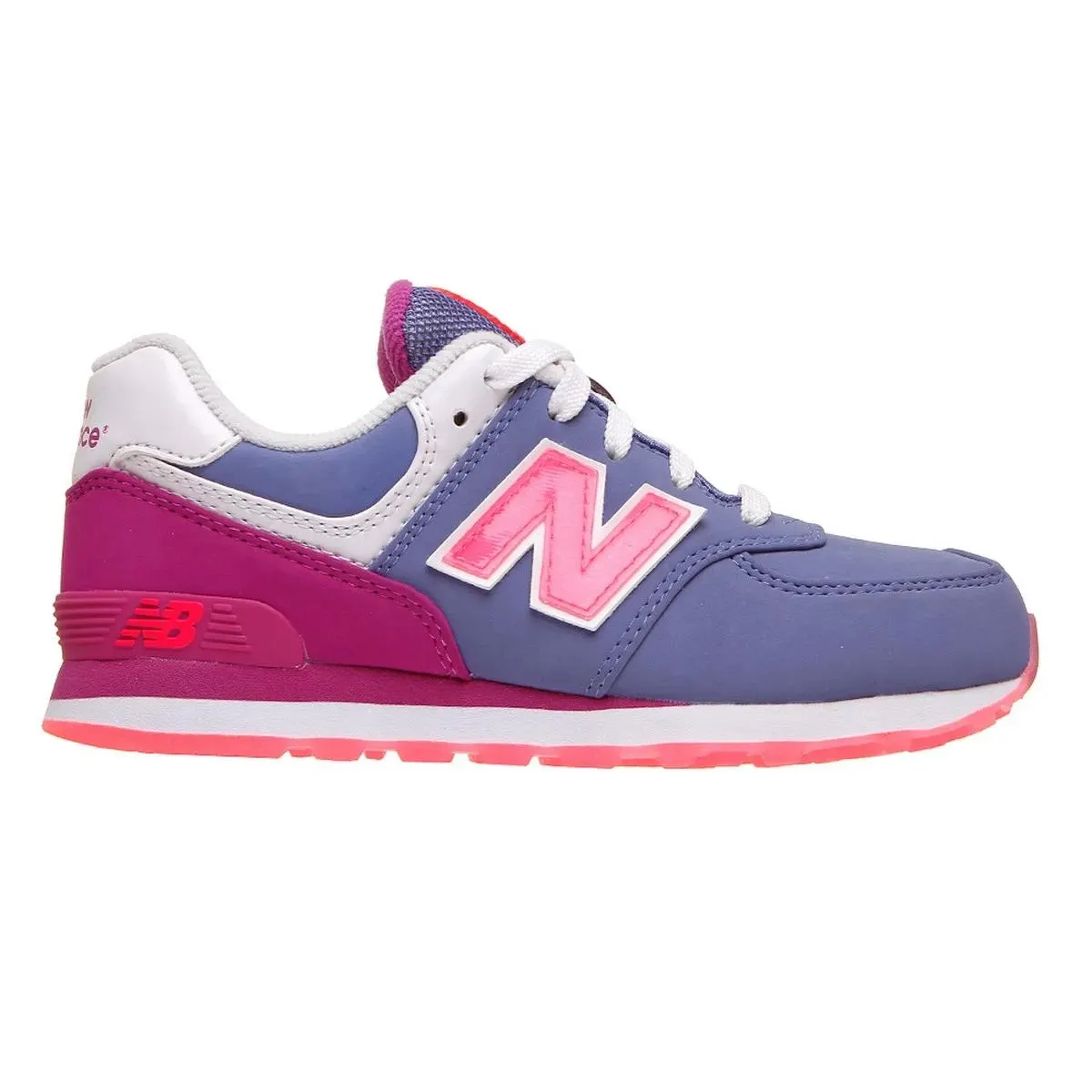 New Balance scarpa sneakers da ragazza KL574DYG blu grigio fucsia