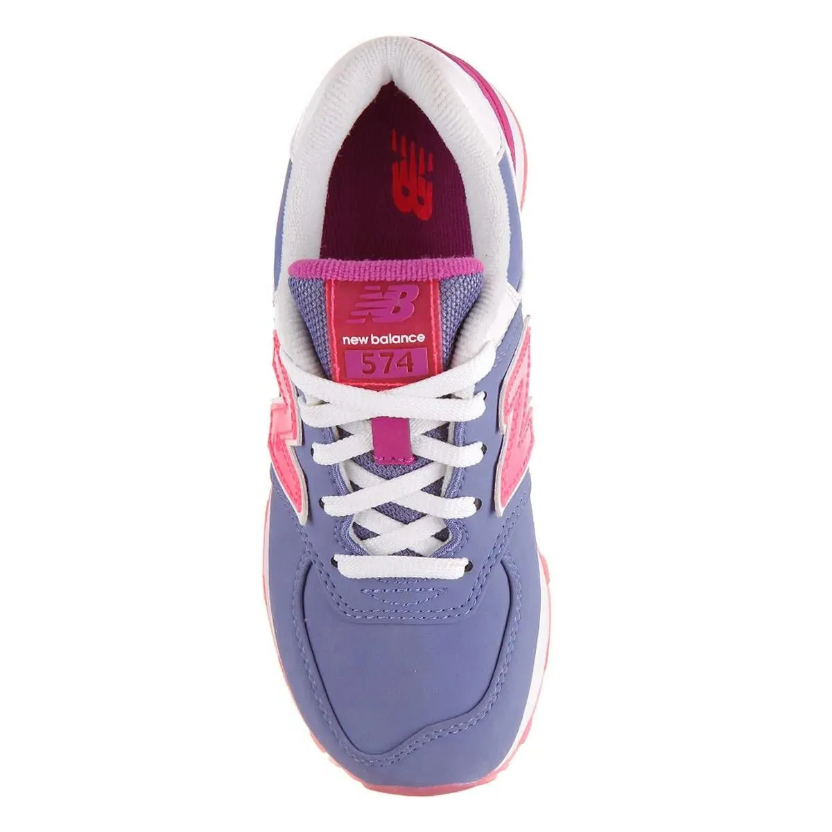 New Balance scarpa sneakers da ragazza KL574DYG blu grigio fucsia