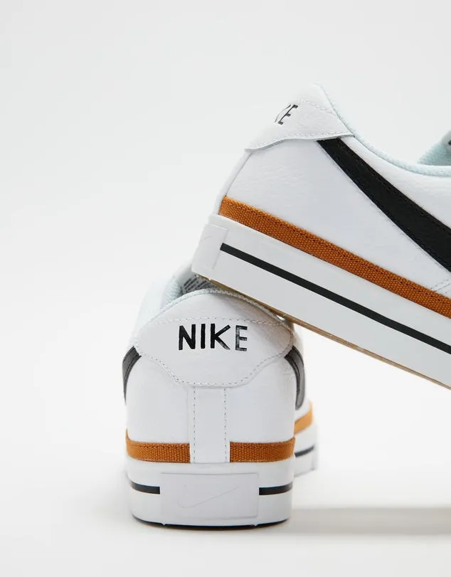 NIKE COURT LEGACY - WHITE/BLACK-DESERT OCHRE