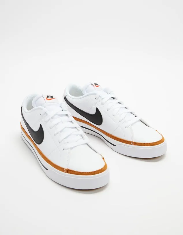 NIKE COURT LEGACY - WHITE/BLACK-DESERT OCHRE