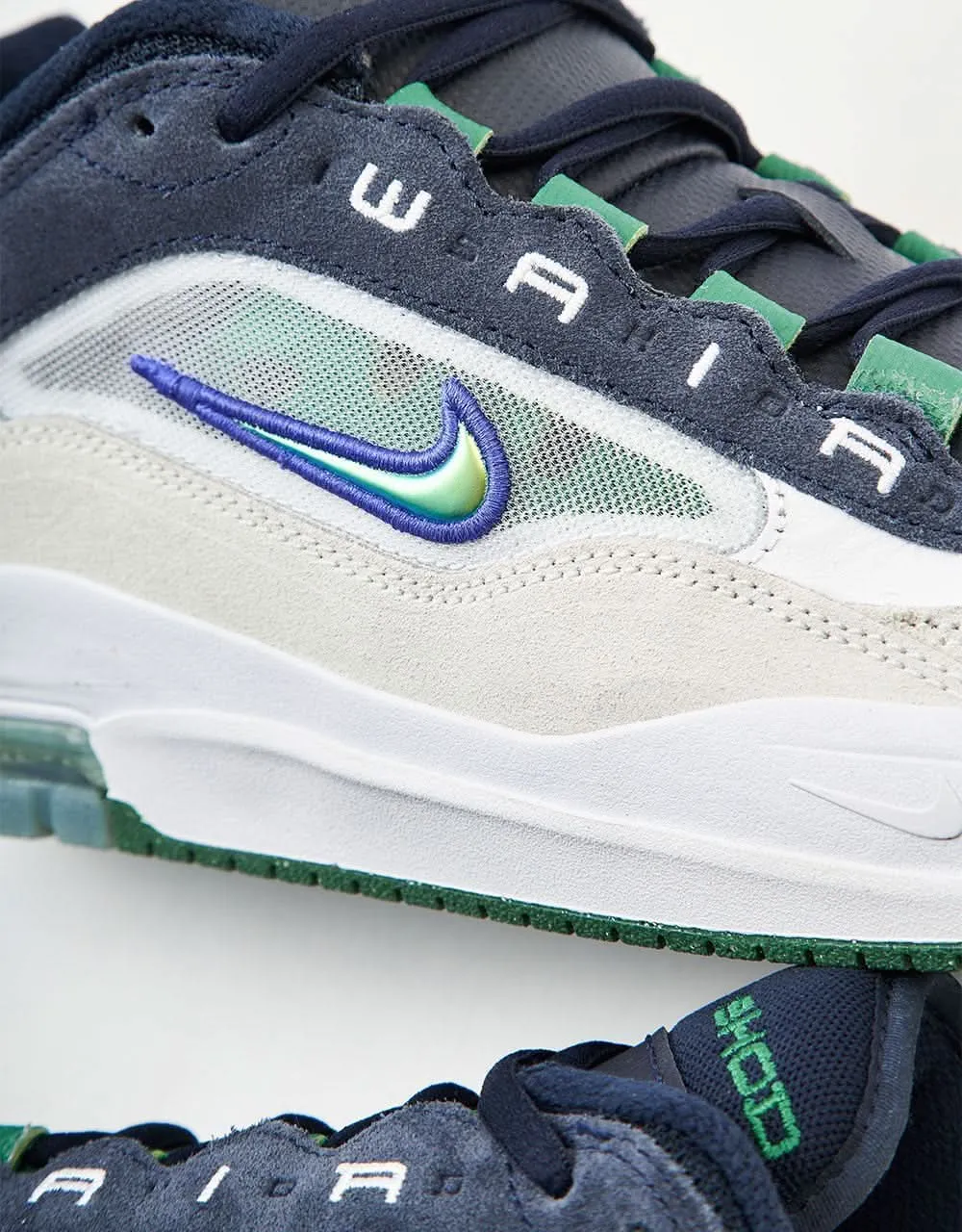 Nike SB Air Max Ishod Skate Shoes - White/Persian Violet-Obsidian-Pine Green-Summit White