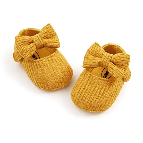 Ohwawadi Infant Baby Girl Shoes, Baby Mary Jane Flats Princess Dress Shoes Soft Newborn Baby Crib Shoes