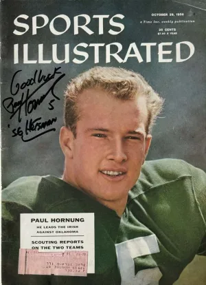 Paul Hornung Signed Sports Illustrated 56 heisman Inscription 10/29/1956 Issue (JSA)