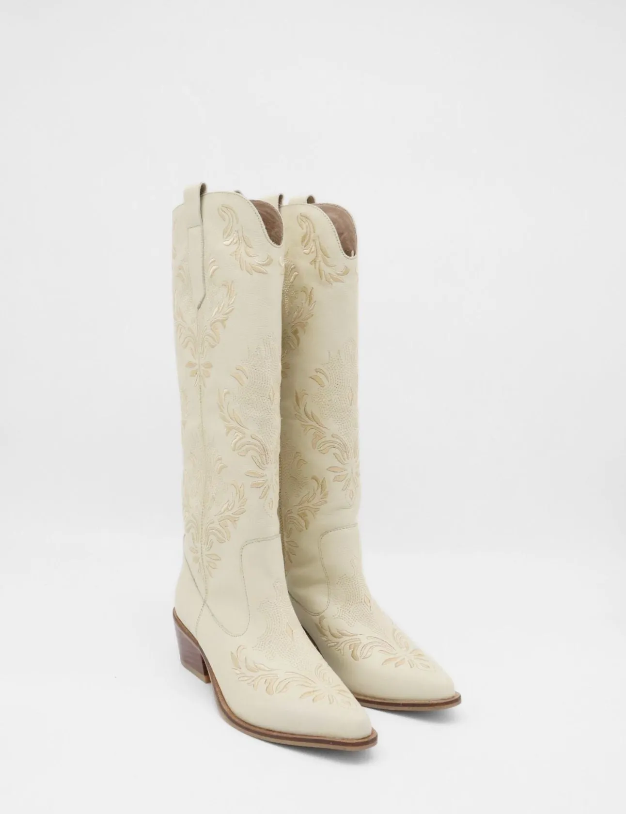 PRE-ORDER (Ships by 11/25/24)Jolene western cowboy boots in off white leather women's shoes