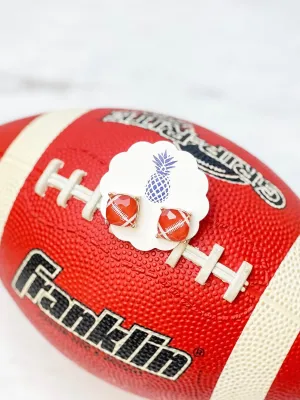 Printed Sports Stud Earrings - Football