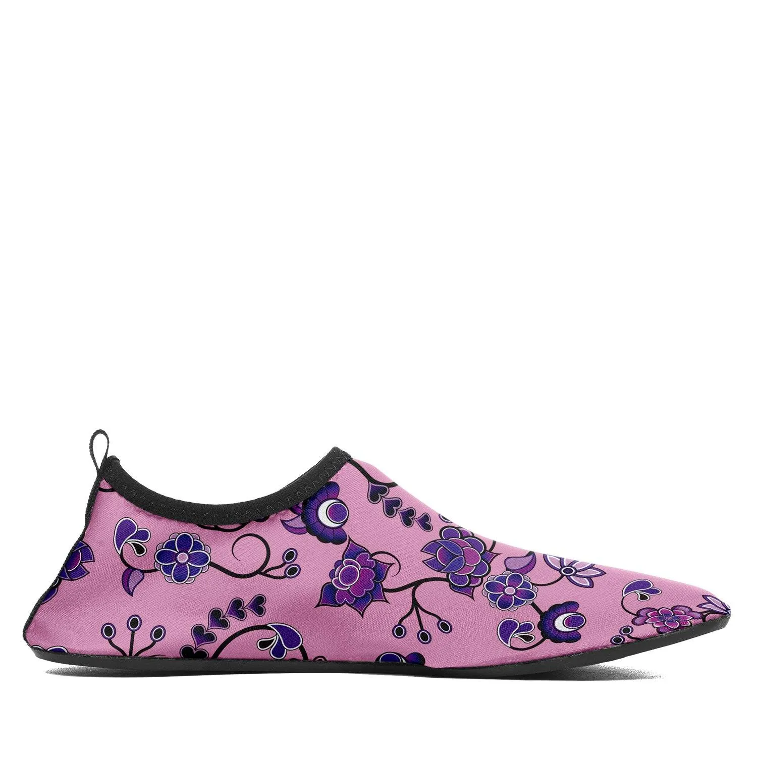 Purple Floral Amour Sockamoccs Kid's Sockamoccs Slip On Shoes