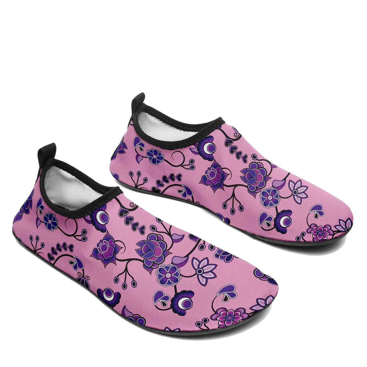 Purple Floral Amour Sockamoccs Kid's Sockamoccs Slip On Shoes