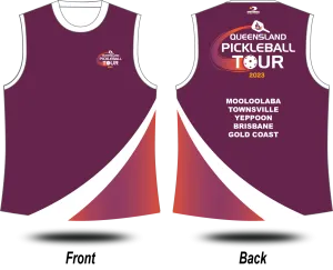 QUEENSLAND PICKLEBALL - 2023 Tour Singlet (Maroon)