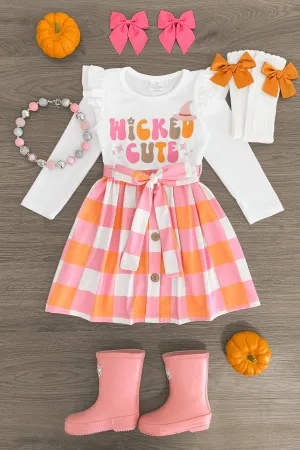 "Wicked Cute" Orange & Pink Checkered Dress